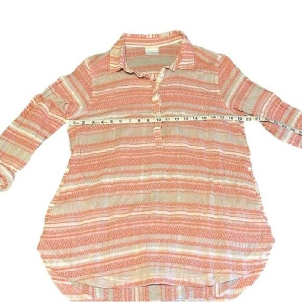Columbia Pink and Grey Striped Button-Down Shirt - Picture 4 of 5